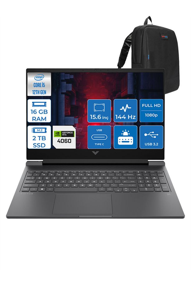 Victus Gaming 15 I5 12500H 16GB 2tb SSD 8GB/RTX4060/75W Freedos 15.6" 144Hz IPS 9ms HP03C7EAF02 - 1