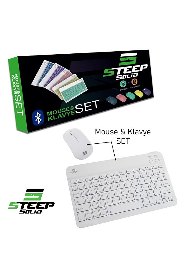Magic Şarjlı Bluetooth Klavye - Mouse Set (Beyaz TR) STEEPKM1W - 4