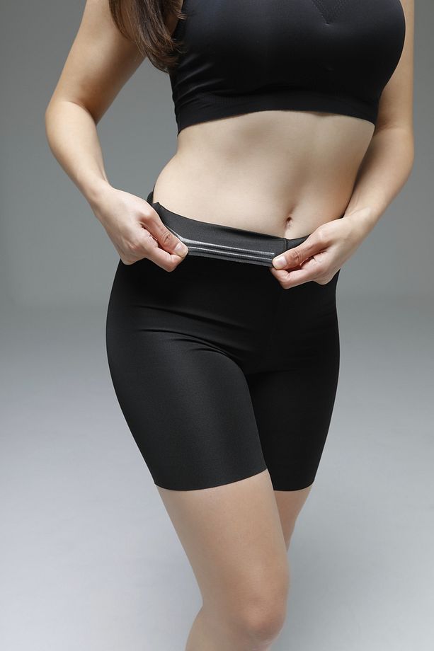 Porfy Model Lazer Kesim Biker Spor Şort Iz Yapmayan Sıkılaştıran Dikişsiz Şort Siyah Renk - 7