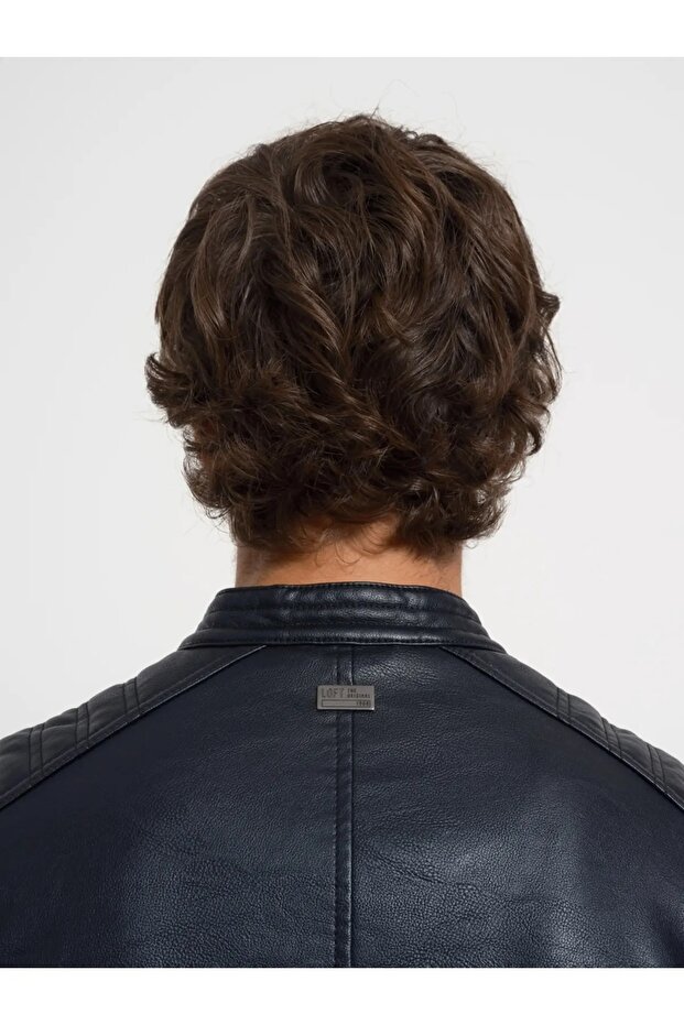 Erkek Regular Fit Deri Ceket - 4