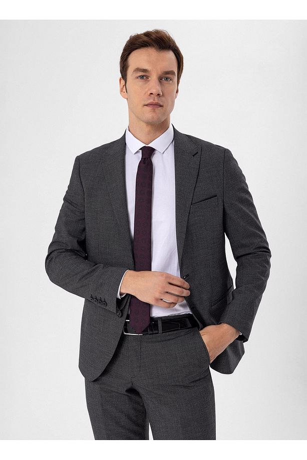 Süvari Normal Bel Slim Fit Siyah Erkek Takım Elbise TK1006900261 - 4