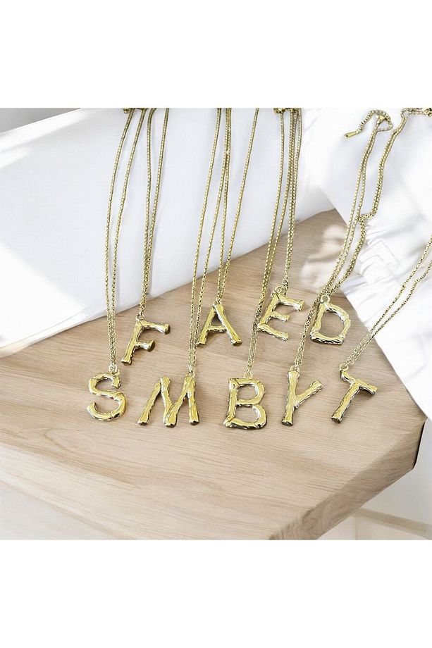 ÇELİK GOLD HARF KOLYE / S-E-M-A-B-N-D-K-C-F-G-H-Y-Z-T - 2