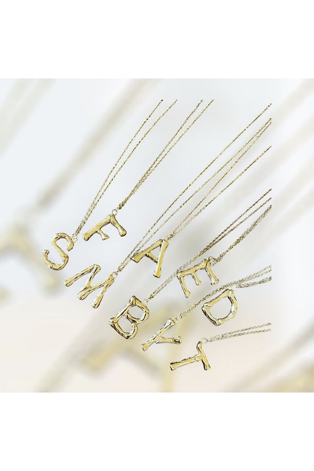 ÇELİK GOLD HARF KOLYE / S-E-M-A-B-N-D-K-C-F-G-H-Y-Z-T - 1