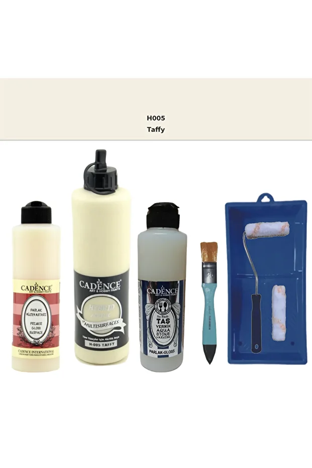 Banyo Mutfak Boyası-Cadence Multi H-005 Taffy 500Ml Pya 250Ml Taş Vernik Parlak 250Ml Saten Rulo - 1