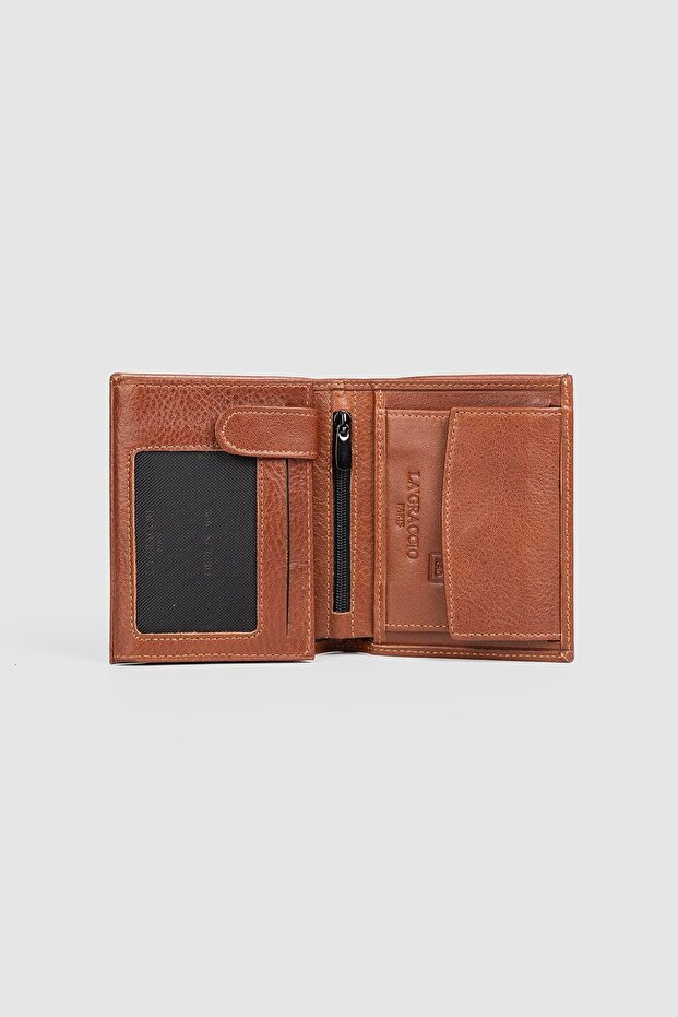 La'Graccio Paris Genuine Leather Men's Wallet Brown