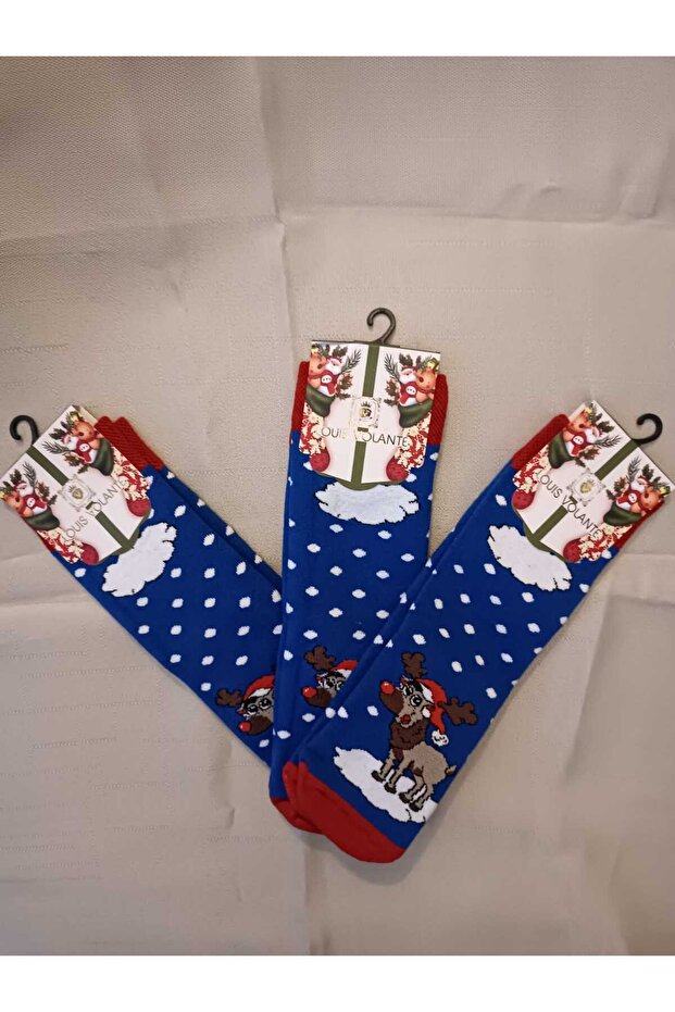 YILBAŞI TEMALI MAVİ ÇORAP [TEK ÇORAP FİYATIDIR] - 1