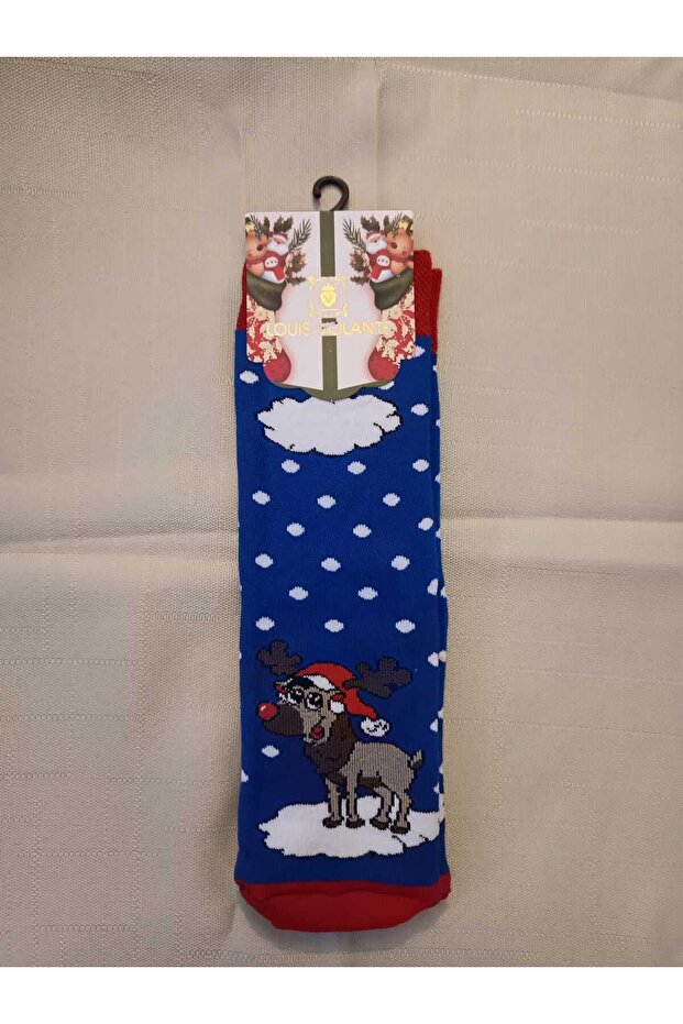 YILBAŞI TEMALI MAVİ ÇORAP [TEK ÇORAP FİYATIDIR] - 4