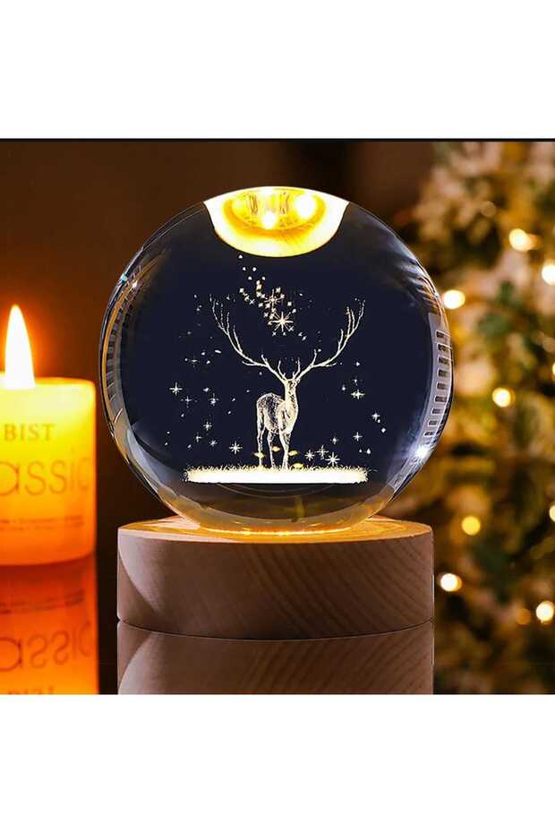 Mr Christmas Gifts 3D Crystal Glass Globe Wooden Stand Birthday Christmas Night Light Led Wonderful Gift