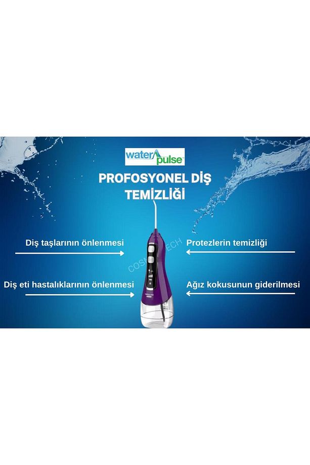 Kablosuz Pro V580 Water Flosser 320ml Taşınabilir Diş/protez Bakım Ve Ağız Duşu Mor - 4