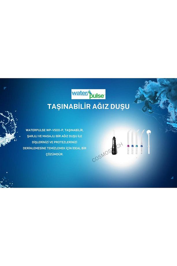 Water Flosser V500 Kablosuz Taşınabilir Ağız Duş Bakım Seti Siyah - 5