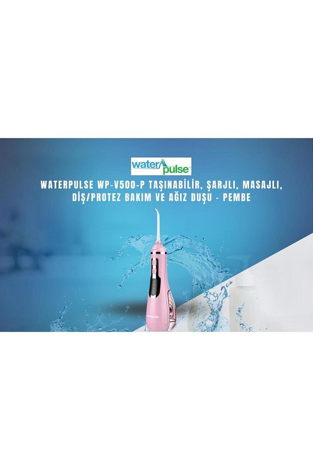 Water Flosser V500 Kablosuz Taşınabilir Ağız Duş Bakım Seti Pembe - 2