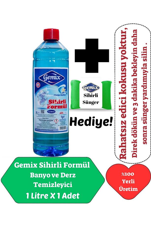 Gemix Sihirli Sünger Hediyeli Sihirli Formul Fayans Derz Temizleyici - 1