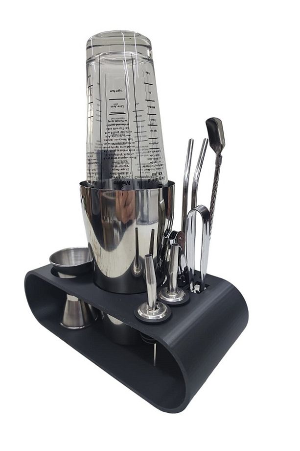 10 Parça Avantajlı Kokteyl Hazırlama Seti Camlı Boston Shaker 750 ml ( Stand Hediyeli, Kutulu ) - 4