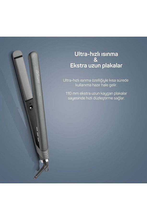 Trendcare İnce Saç Düzleştirici Seramik Turmalin Plaka Antrasit - AR5077 - 4