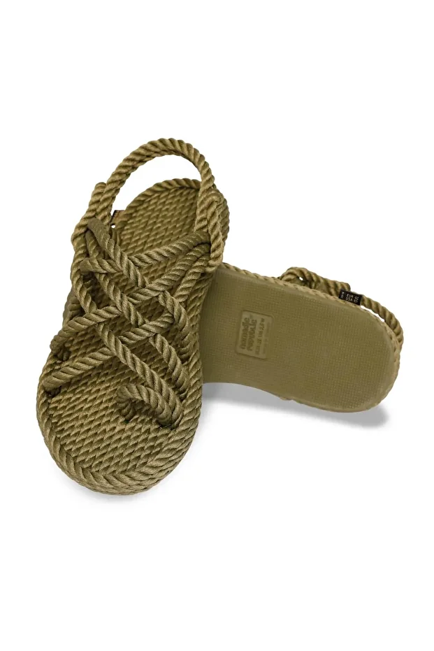 Nomadic Kauçuk Tabanlı Erkek Halat Sandalet Haki - 1