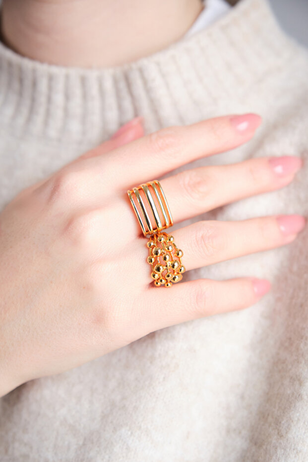 Gold Bubble Yüzük Seti - 7