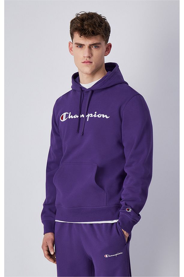 Script Shop Hooded Sweatshirt Mor Erkek Kapüşonlu Sweatshirt-220253-VS025 - 1