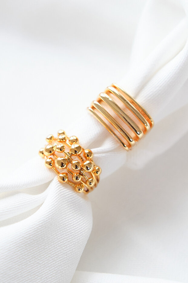 Gold Bubble Yüzük Seti - 4