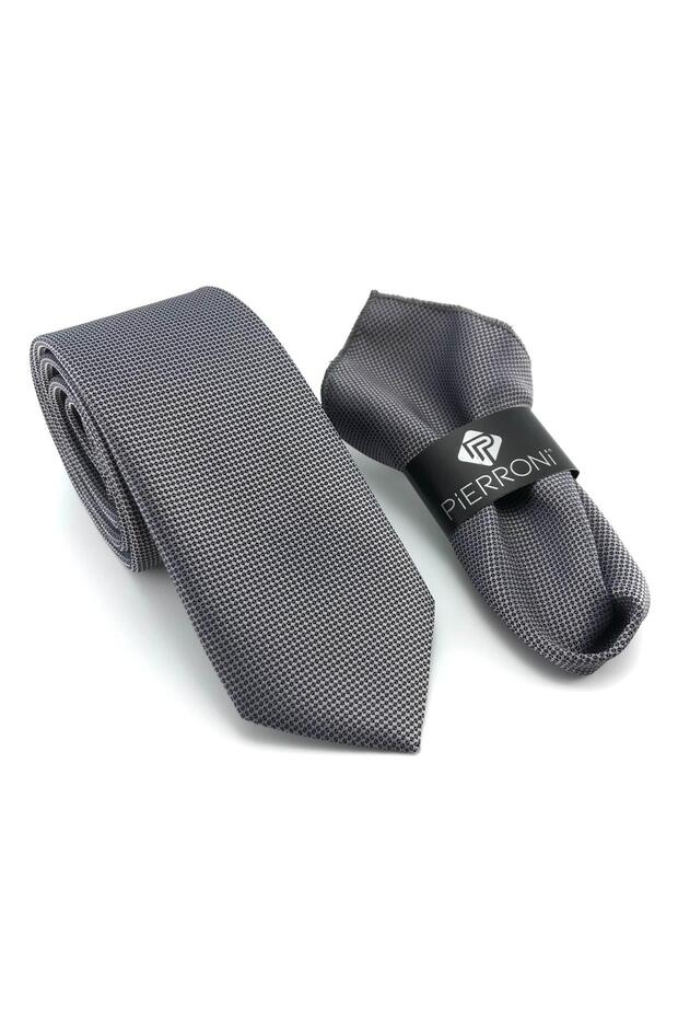 ربطة عنق رمادية بنمط أكسفورد - 2