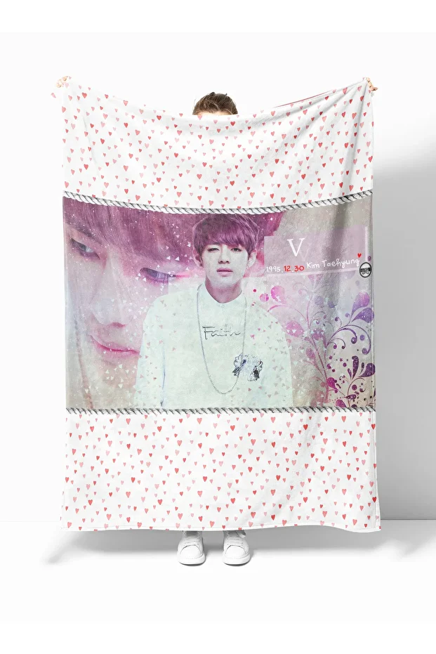 Kim Taehyung Patterned Printed Fleece Blanket Tv Blanket - 1