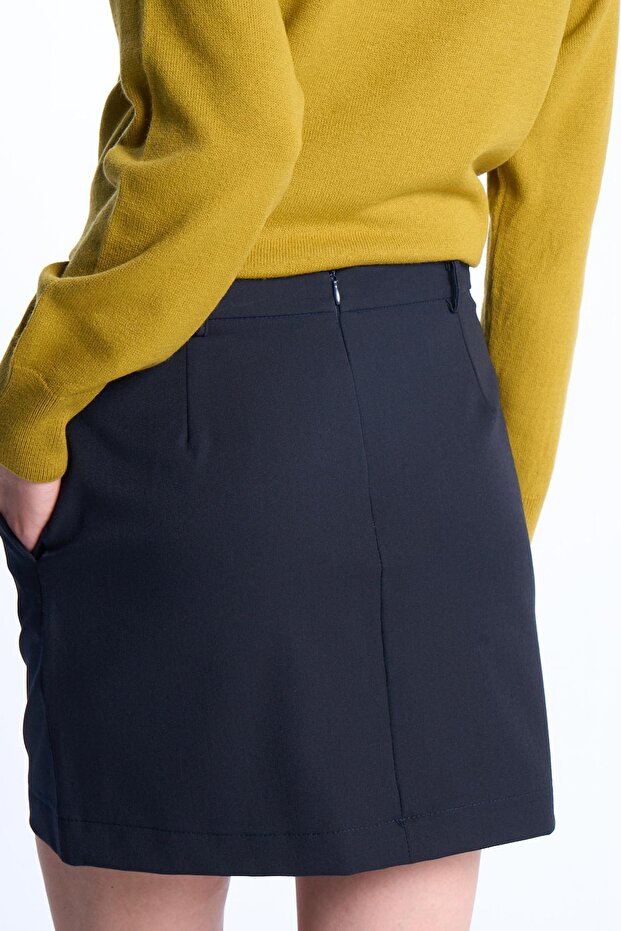 Lacivert Mini Etek - 5