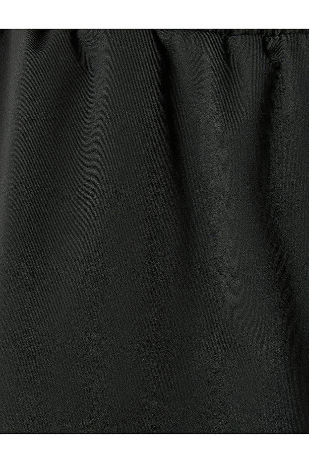 Beli Bağcıklı Cep Detaylı Slogan Baskılı Spor Şort - 6
