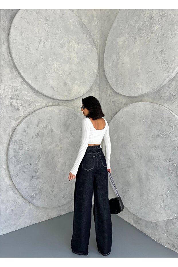 Palazzo Side Threaded Ri?Ns Jeans - 5