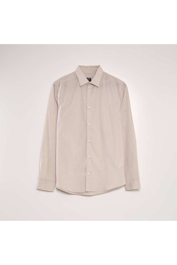 Classic plain shirt BEIGE