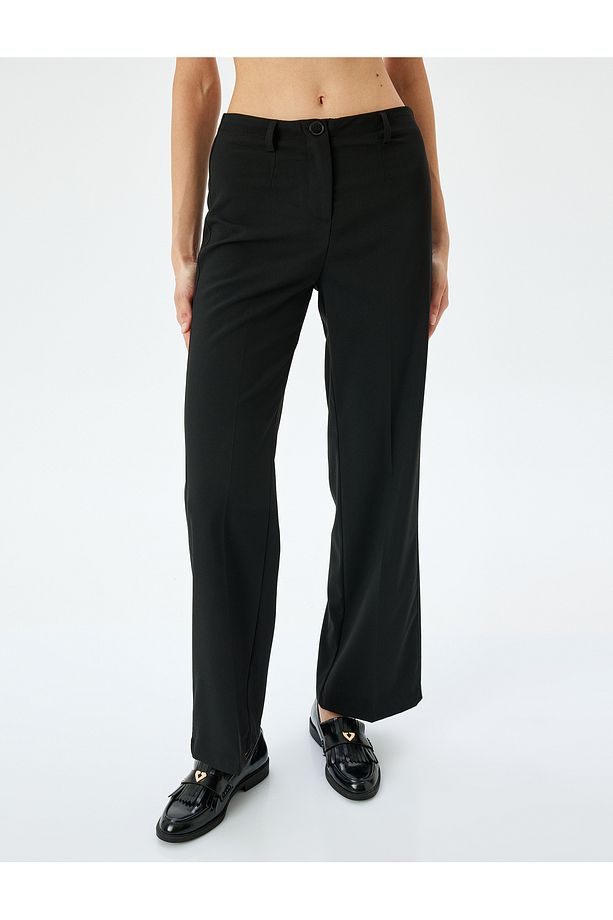 Klasik Kesim Regular Fit Düz Paça Kumaş Pantolon - 3