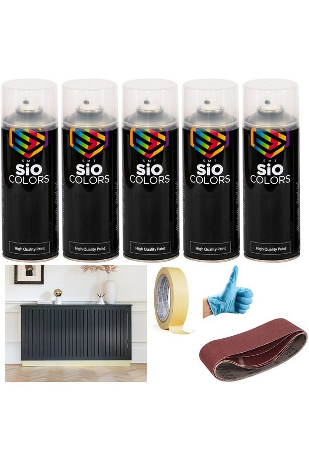 5 ADET ISIYA DAYANIKLI PETEK-KALORİFER-RADYATÖR-KLİMA VERNİKLİ SPREY BOYA SETİ 400 ML - 1