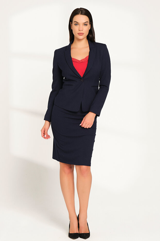 Tek Düğmeli Blazer Ceket - 1