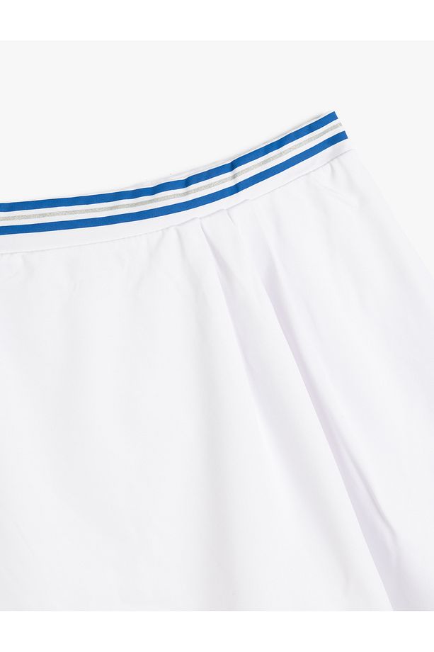 Mini Şort Etek Pileli Beli Lastikli - 3