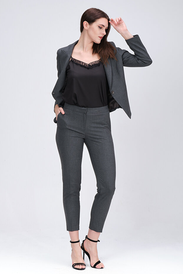 Tek Düğmeli Blazer Ceket - 3