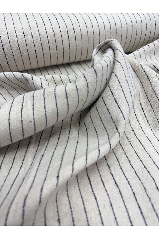 Çizgili Yün Polyester Kumaş - 1