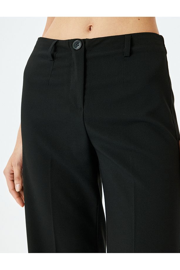 Klasik Kesim Regular Fit Düz Paça Kumaş Pantolon - 5