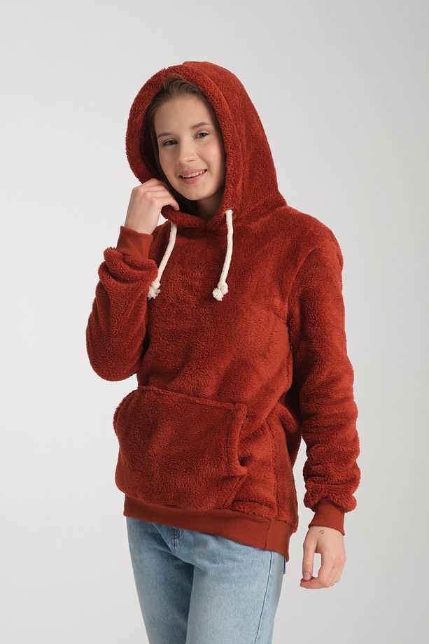 GRODY.T  Unisex kapüşonlu sweatshirt peluş - 5