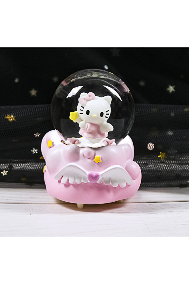 NegroBox Hello Kitty Işıklı Kar Küresi 7cm Pembe