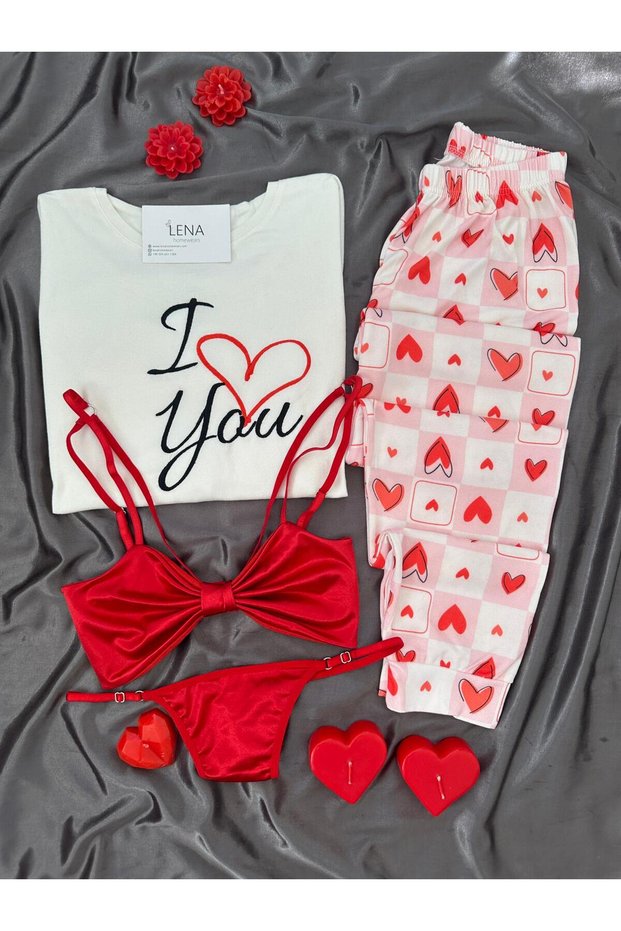 Women's Special Underwear Love You Thermal Pajamas Suit