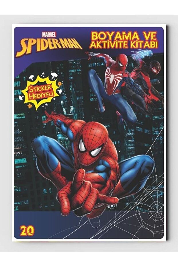 Spiderman Coloring Book (20 Full Pages) with Mask Gift (+1 Page Sticker)