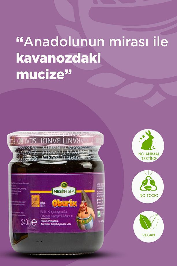 Ballı Keçiboynuzlu Oburix Macun Bitkisel Karışım 240gr - 2