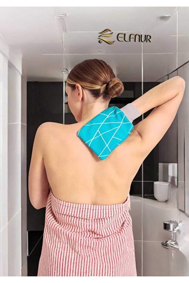 1Pc Double Sided Microfiber Bath Scrub - Non-Fiber Scrub, Mixed Color