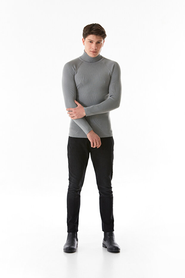 Basic Balıkçı Yaka Triko Kazak - 6