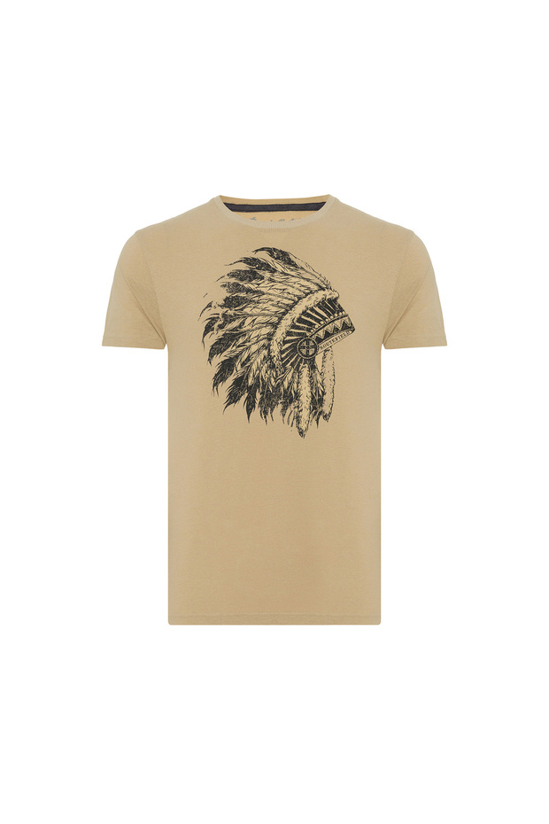 Tead Men's Brown T-Shirt Men's T-Shirt Rftead22