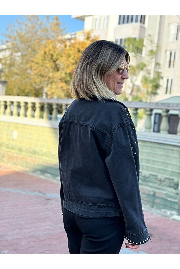 İNCİLİ KOT CEKET - 3