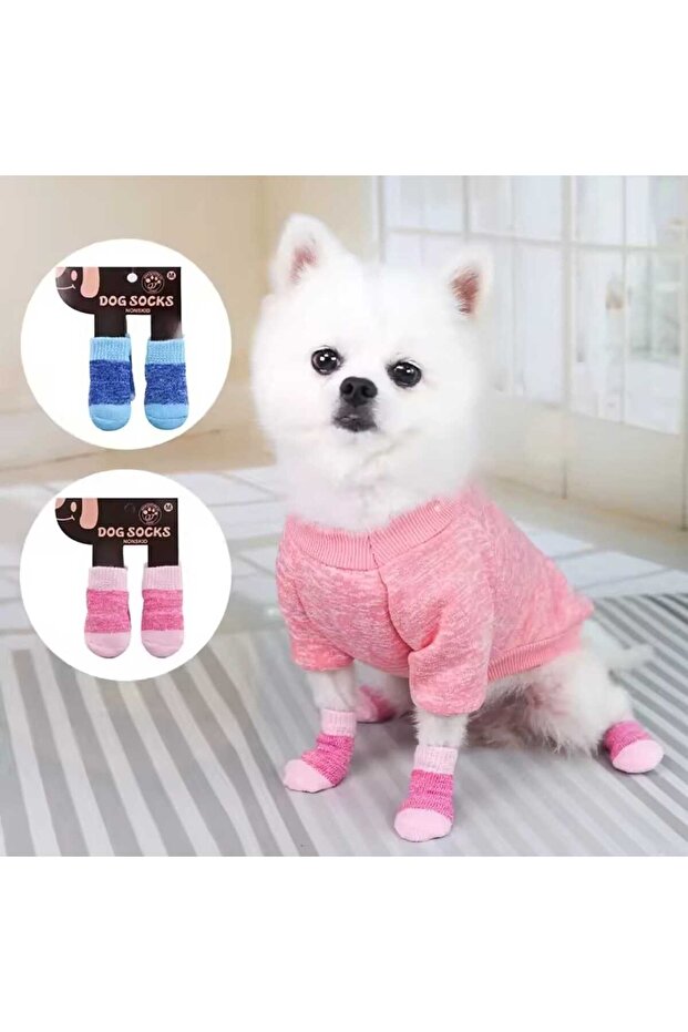 Pet Non-Slip Sole - Breathable Knitted Cat & Dog Socks - Anti Allergic Lycra Socks
