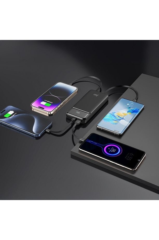 10000 Mah 22.5w Led Ekranlı Lightning Ve Type-c Kablolu Powerbank Taşınabilir Hızlı Şarj Cihazı - 4