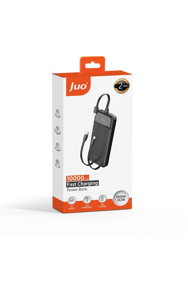 10000 Mah 22.5w Led Ekranlı Lightning Ve Type-c Kablolu Powerbank Taşınabilir Hızlı Şarj Cihazı - 7