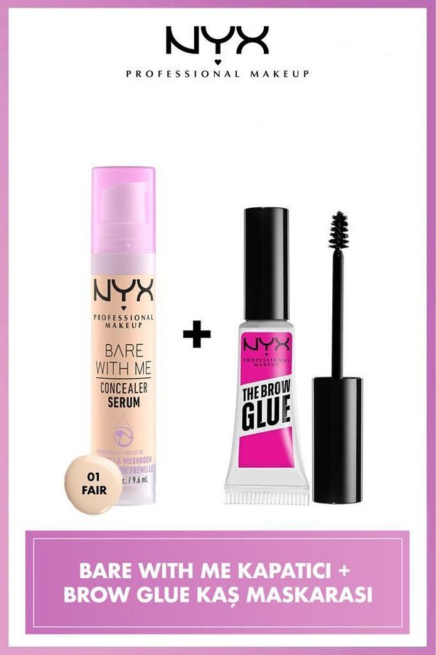 The Brow Glue Instant Brow Styler Şeffaf Kaş Sabitleyici Maskara & Bare With Me Kapatıcı 01 Fair - 3