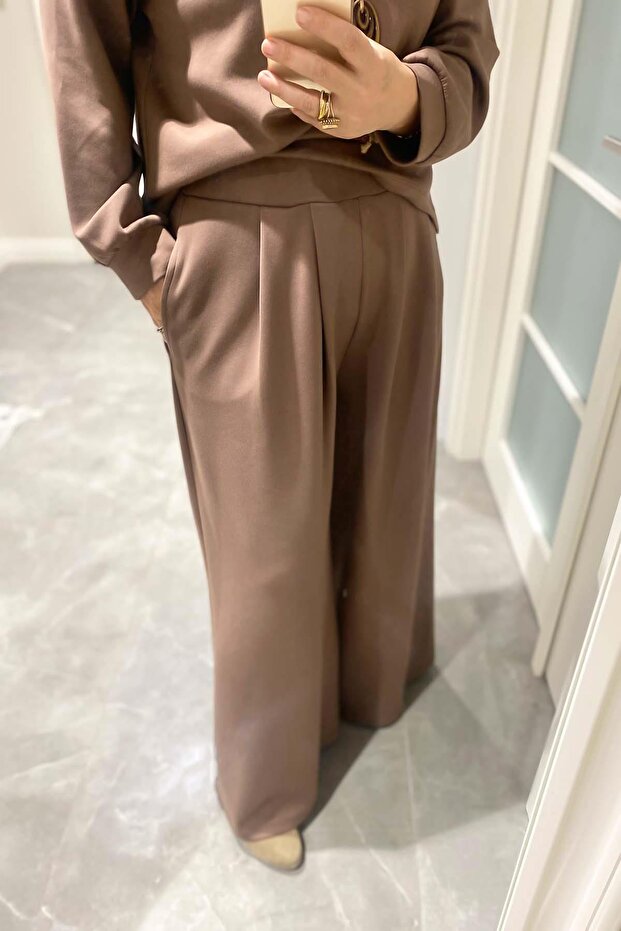 Modal Fabric Large Size Double Suit Brown - 4