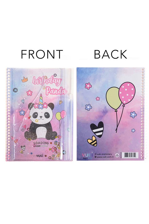 Panda Simli ve Sulu Kapaklı Kalem Kutulu A5 Defter - 7